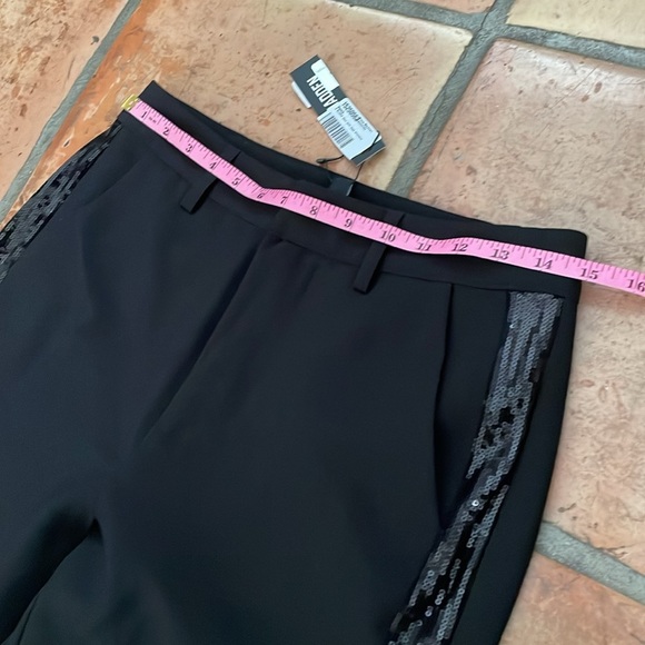 🔷 NEW Steve Madden Womens Waverly Sequined Stripe Flared Pants Black Size Small - Picture 5 of 13